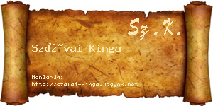 Szávai Kinga névjegykártya