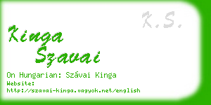 kinga szavai business card